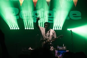 Performer on stage at R&R Fest